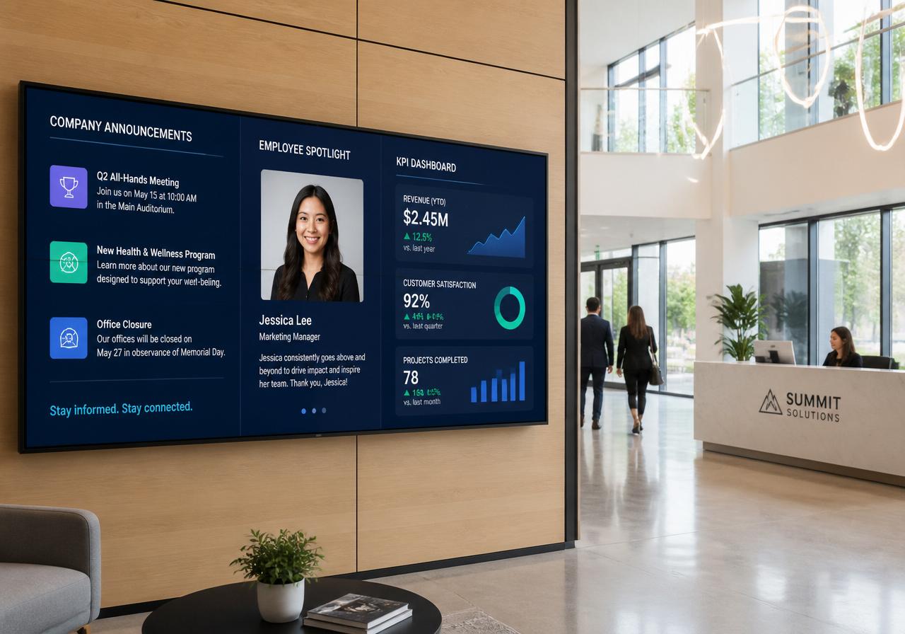 Corporate digital signage example