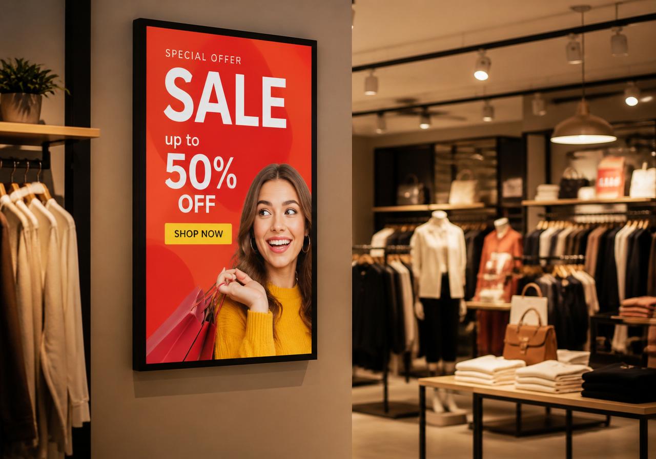 Retail digital signage example